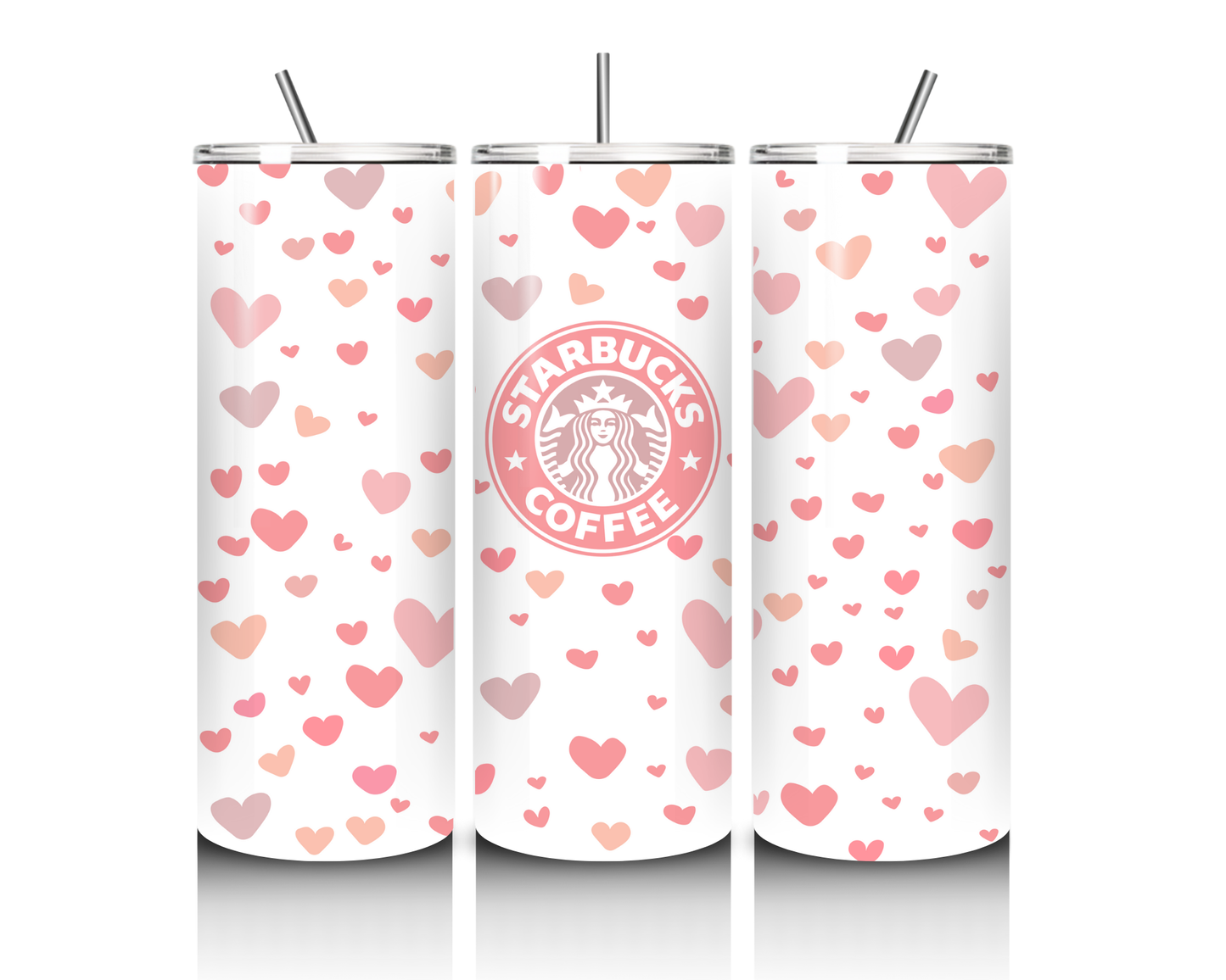 20oz Pink Heart Valentines Tumbler