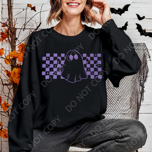 PURPLE GHOST Crew Neck Sweater  (Halloween)